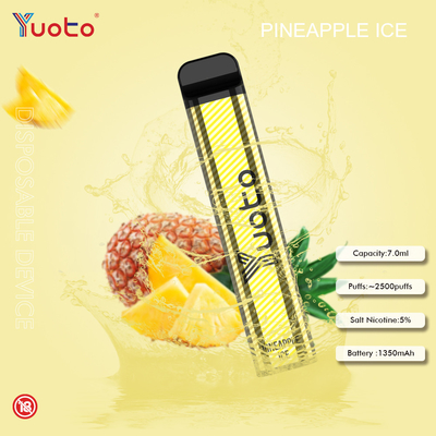 Yuoto 23 फ्लेवर 7.0ML 2500 पफ डिस्पोजेबल Vape 1200MAh बैटरी 5% निकोटीन