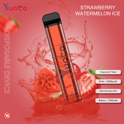 Yuoto 23 फ्लेवर 7.0ML 2500 पफ डिस्पोजेबल Vape 1200MAh बैटरी 5% निकोटीन