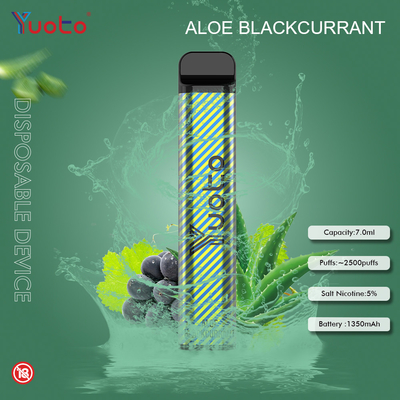 Yuoto 23 फ्लेवर 7.0ML 2500 पफ डिस्पोजेबल Vape 1200MAh बैटरी 5% निकोटीन