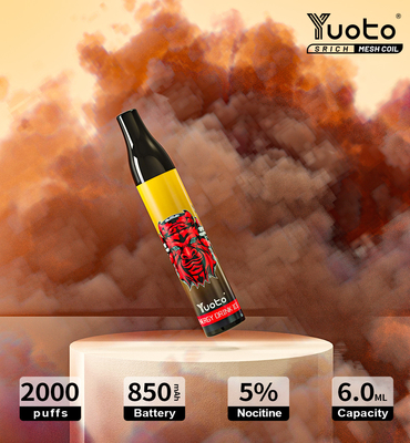 मूल यूओटो 2000 पफ्स वेप डिस्पोजेबल मेश कॉइल 6ml ई जूस बैटरी 850mAh ई-सिगरेट वेप पेन