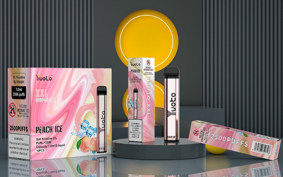 yuoto xxl 2500 कश डिस्पोजेबल vape का प्रामाणिक कारखाना 5% nic 7ml तरल 1200mah 35 रंग उपलब्ध