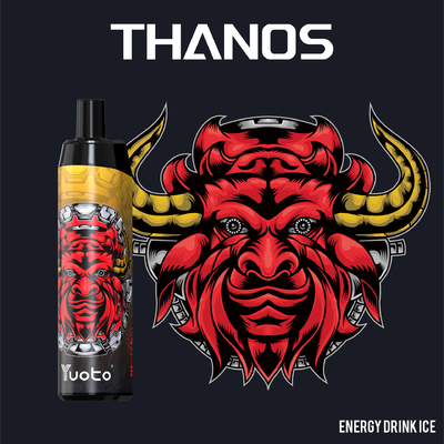 Yuoto Thanos 5000 पफ्स डिस्पोजेबल वेप पेन हुक्का 14ml ई-लिक्विड 650mAh बैटरी मेश कॉइल के साथ