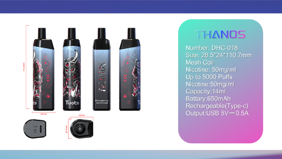 पफ वितरकों के लिए 2022 नई आगमन डिस्पोजेबल Vape इलेक्ट्रॉनिक सिगरेट 14ml ई-लिक्विड 650mAh बैटरी ग्रेप आइस