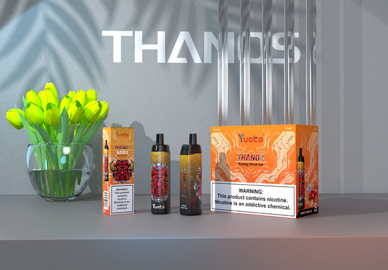 Yuoto Thanos 5000 पफ्स डिस्पोजेबल वेप ई सिग 14ml Ejuice 650mAh बैटरी हॉट सेलिंग स्ट्रॉबेरी आइसक्रीम