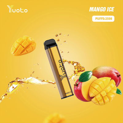 Yuoto xxl 2500 पफ्स डिस्पोजेबल वेप पॉड मैंगो आइस फ्लेवर 7ml Ejuice 1200mAh बैटरी चाइना फैक्ट्री से