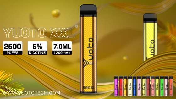 स्ट्राबेरी तरबूज बर्फ 2500 कश डिस्पोजेबल Vape फली Yuoto XXL 7ml Ejuice 1200mAh बैटरी चीन से