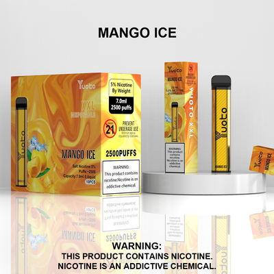 2500 पफ्स डिस्पोजेबल वेप पॉड पीच फ्लेवर युओटो XXL कॉइल 7ml इजूस 1200mAh बैटरी चाइना फैक्ट्री से