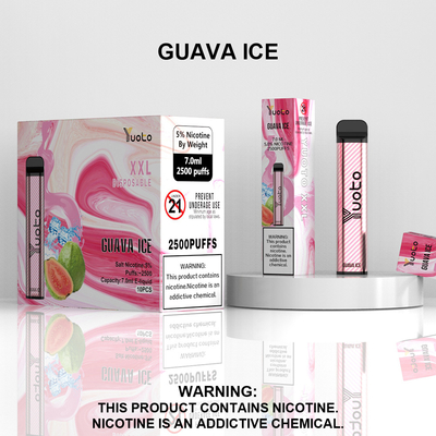 Yuoto XXL डिस्पोजेबल 2500 पफ्स Vape पॉड मिल्क कॉफी 7ml ई-लिक्विड 1200mAh बैटरी के साथ भारत में शिपिंग