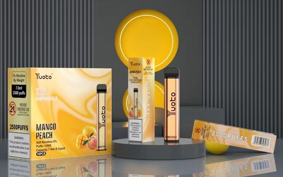 डिस्पोजेबल वेप पॉड 2500 पफ बनाना फ्लेवर युओटो XXL 7.0ml Ejuice 1200mAh बैटरी बल्किंग चीन फैक्टरी