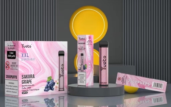डिस्पोजेबल वेप पॉड 2500 पफ बनाना फ्लेवर युओटो XXL 7.0ml Ejuice 1200mAh बैटरी बल्किंग चीन फैक्टरी