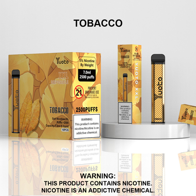 डिस्पोजेबल वेप पॉड 2500 पफ बनाना फ्लेवर युओटो XXL 7.0ml Ejuice 1200mAh बैटरी बल्किंग चीन फैक्टरी