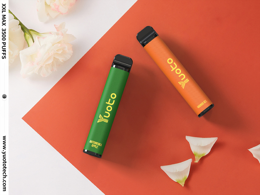 Yuoto XXL Max 3500 पफ्स डिस्पोजेबल वेप पेन शीशा हुक्का वेपोराइज़र 9ml ई-लिक्विड 1200mAh बैटरी मेश कॉइल के साथ