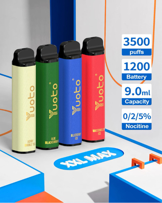 16 फ़्लेवर युओटो XXL मैक्स 3500 पफ़्स डिस्पोजेबल वेप 9.0ml ई जूस 1200mAh