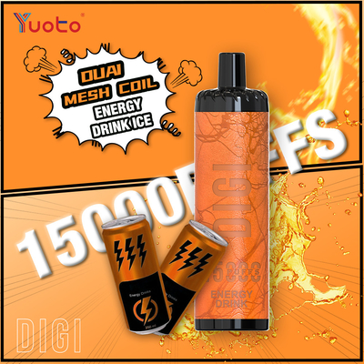 YUOTO निर्माता DIGI 15000 Puffs Daul Mesh Coil Vape समायोज्य वायु प्रवाह MTL और DTL