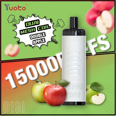 समायोज्य वायुप्रवाह YUOTO 15000 Puffs डुअलमेश कॉइल के साथ डिस्पोजेबल वाइप 850mAh बैटरी 23 स्वाद