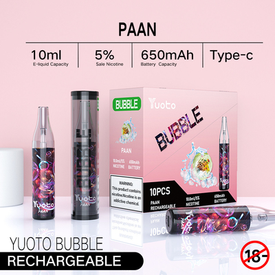 हॉट सैलिंग यूओटो बबल 4000puffs 10ml 650mah रिचार्जेबल yuoto डिस्पोजेबल vape मेष कॉइल चीन में बनाते हैं
