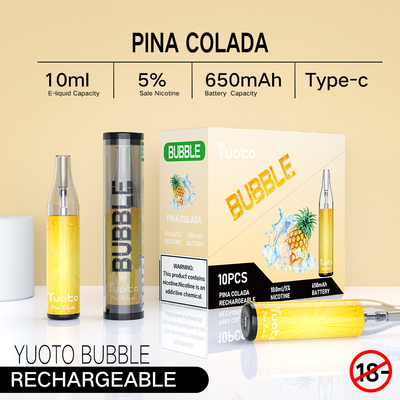 हॉट सैलिंग यूओटो बबल 4000puffs 10ml 650mah रिचार्जेबल yuoto डिस्पोजेबल vape मेष कॉइल चीन में बनाते हैं