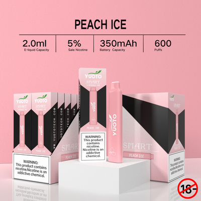 1pack/23g Yuoto 600 Puffs Vape 12 फ्लेवर डिस्पोजेबल पॉड सिस्टम पिंक आइस