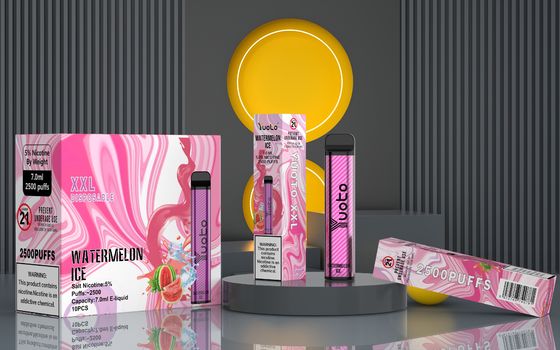 एडजस्टेबल एयरफ्लो XXL 2500 पफ्स वेप डिवाइस 7ML बिल्ट इन पॉड 1200mah